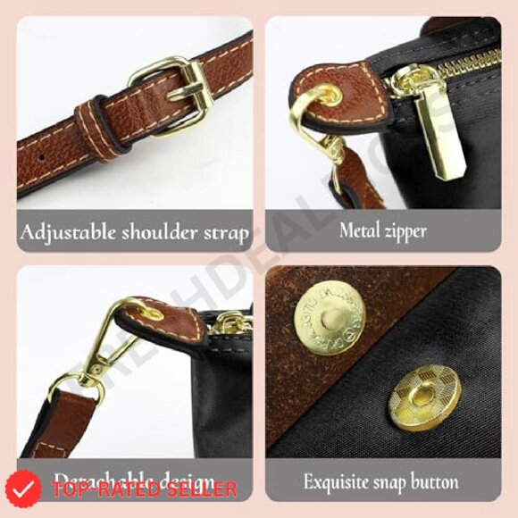 Mini Crossbody Bag Nylon Adjustable Strap Top Handle Casual Chic Compact - Picture 5 of 7